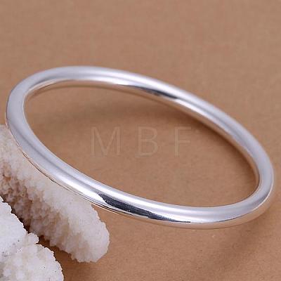 Silver Color Plated Bangle Wholesale Price BJEW-BB12376-1