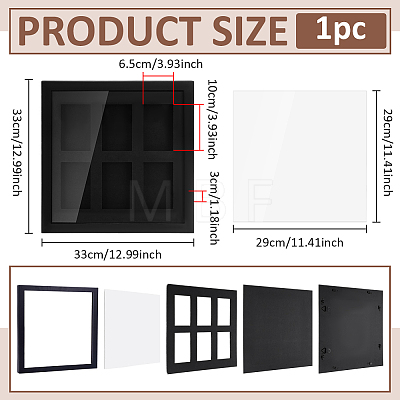 6-Hole Wood Wall-Mounted Card Storage Display Stands ODIS-WH0038-305-1