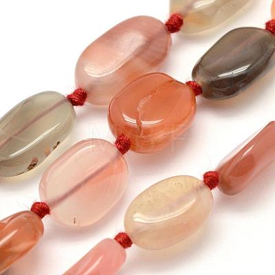 Natural South Red Agate Beads Strands G-E395-07B-1