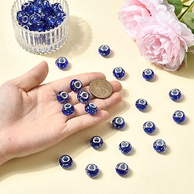 Glow In The Dark Handmade Luminous Style Lampwork Large Hole European Beads LPDL-R007-02B-1