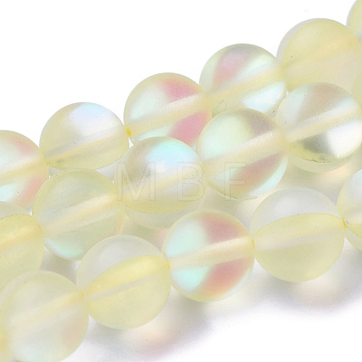 Synthetic Moonstone Beads Strands G-F142-10mm-14-1