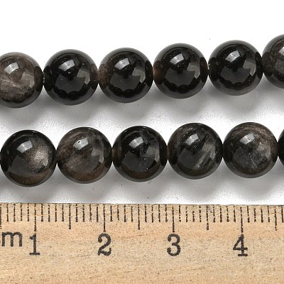 Natural Silver Obsidian Beads Strands G-S150-20A-8mm-1
