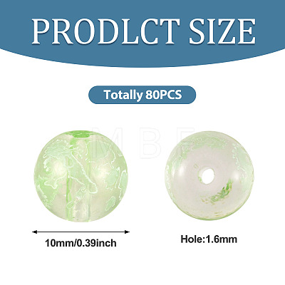 80Pcs Handmade Transparent Lampwork Beads FIND-TAD0001-04E-1
