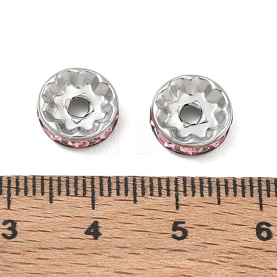 304 Stainless Steel Rhinestone Spacer Beads RB-CBA18B7-01P-15-1