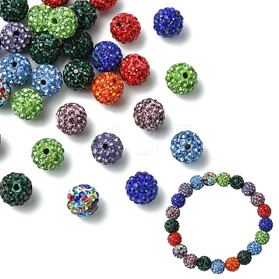 30Pcs Pave Disco Ball Beads RB-YW0001-14O-1