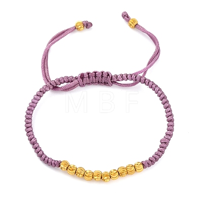 Polyester Cord Braided Bead Bracelets for Women BJEW-L698-01G-1