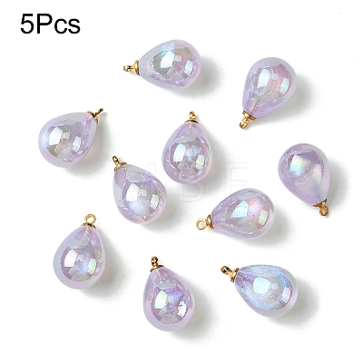 5Pcs UV Plating Acrylic Pendants FIND-YW0007-41G-1