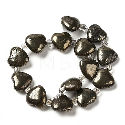 Natural Pyrite Beads Strands G-E590-02A-1