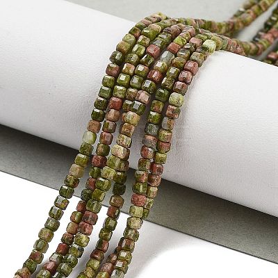 Natural Unakite Beads Strands G-H042-B25-01-1