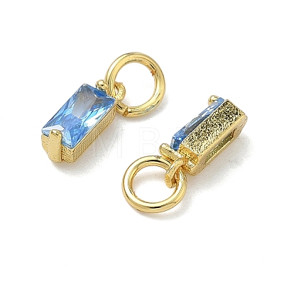 Brass Micro Pave Cubic Zirconia Charms ZIRC-F111-03G-08-1