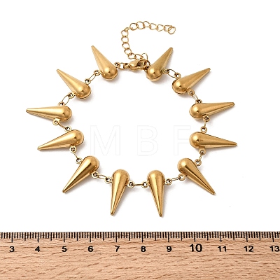 304 Stainless Steel Spike Link Chain Bracelets for Women BJEW-G778-01G-1