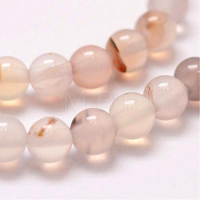 Natural Dendritic Agate Bead Strands G-G880-01-6mm-1