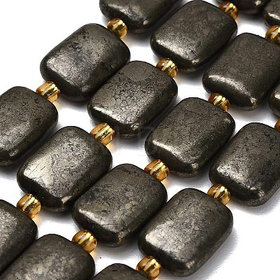 Natural Gold Pyrite/Golden Pyrite Beads Strands G-F833-L01-01-1
