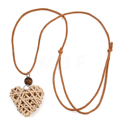 Boho Woven Rattan Pendant Long Necklaces WD-CBA76F6-01A-1