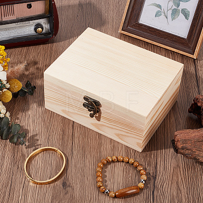 Wood Keepsake Box Gift Cases with Metal Clasps and Hinged Lid CON-CL0001-11-1