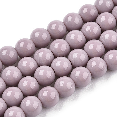 Opaque Solid Color Glass Beads Strands LS-GLAA-T032-P6mm-07-1