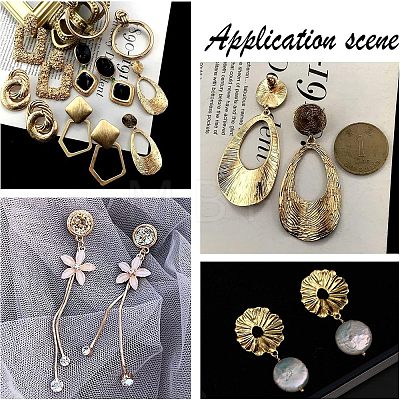 Unicraftale Eco-Friendly Brass Stud Earring Findings KK-UN0001-05G-NR-1