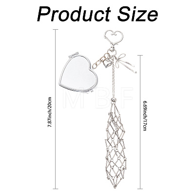 Stainless Steel Portable Lipstick Pouch Pendant Decorations HJEW-FS00108-1