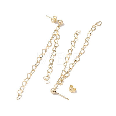 Brass Tassel Chain Drop Earrings  for Women EJEW-JE05744-02-1