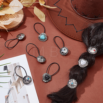 9Pcs Nylon Hair Ties OHAR-PH00013-1