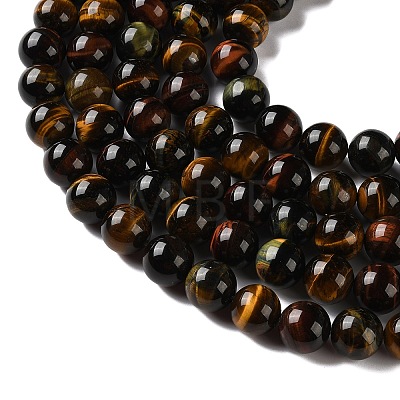 Three-color Natural Tiger Eye Beads Strands GG-F001-A01-01-1