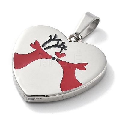 Christmas 304 Stainless Steel Enamel Pendants STAS-Z098-36P-1