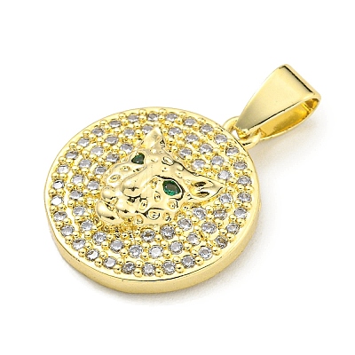 Brass Micro Pave Cubic Zirconia Pendants KK-K354-11C-G-1