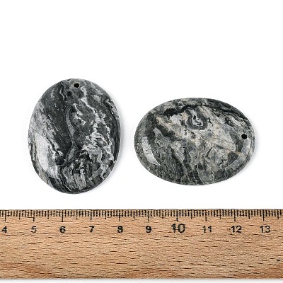 Natural Map Stone Pendants G-N361-04C-1