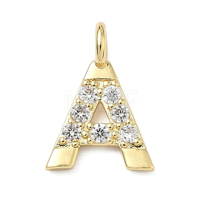 Brass Micro Pave Clear Cubic Zirconia Pendants KK-I476-01G-1