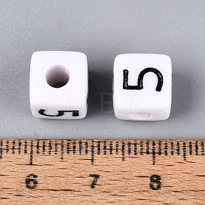 Opaque Acrylic European Large Hole Beads SACR-N020-01B-06-1