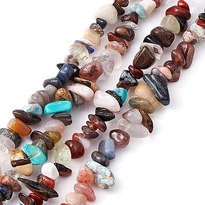 Natural & Synthetic Mixed Gemstone Beads Strands G-YW0001-47-1