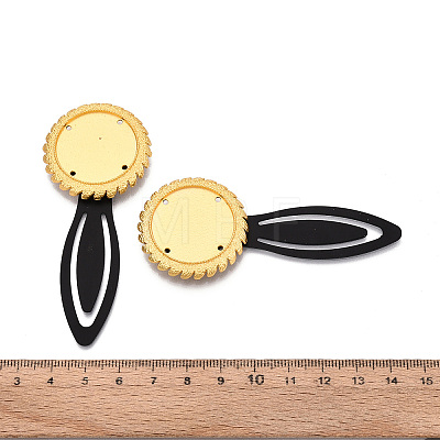 Alloy & Iron Bookmark Cabochon Settings PALLOY-N184-09G-1