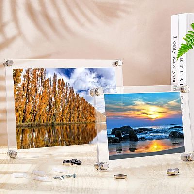  2 Sets 2 Style Rectangle Acrylic Photo Frame AJEW-NB0003-82-1