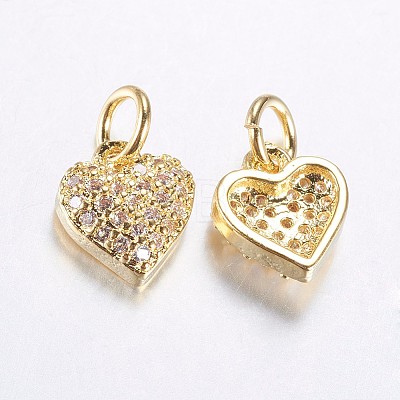 Long-Lasting Plated Brass Micro Pave Cubic Zirconia Charms X-ZIRC-F069-41G-1