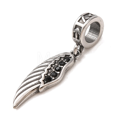 316 Surgical Stainless Steel & Rhinestone European Dangle Charms SA-CBA7555-16AS-02-1