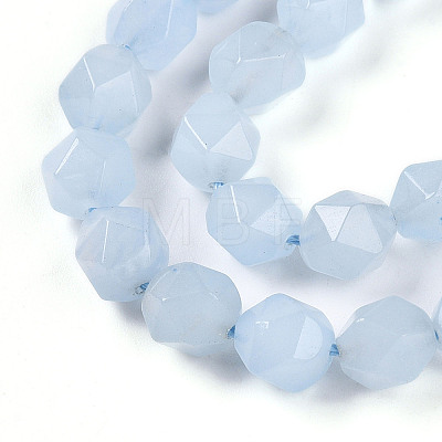 Dyed Natural White Jade Beads Strands G-T139-8mm-46H-1