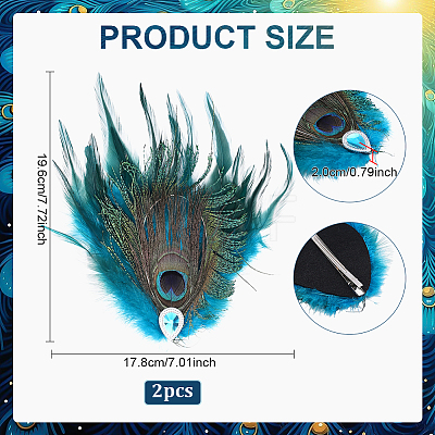 Feather & Alloy Alligator Hair Clips PHAR-WH0018-31-1
