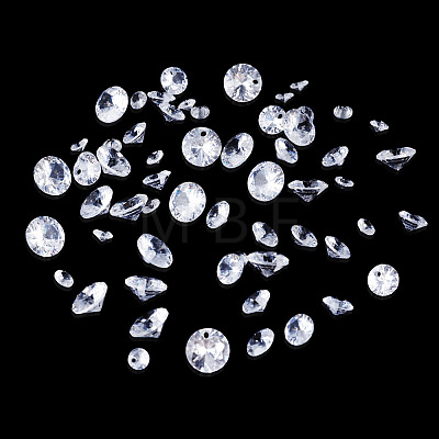 60Pcs 3 Styles Cubic Zirconia Charms ZIRC-TAD0001-01F-1