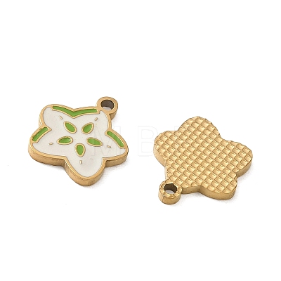 Fruit 304 Stainless Steel Enamel Pendants SA-CBA49D2-11G-05-1