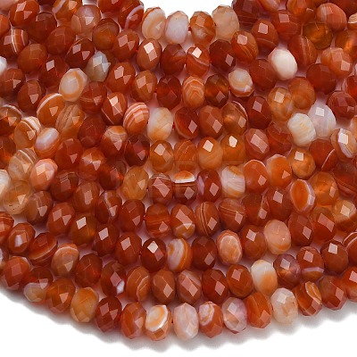 Natural Banded Agate Beads Strands G-Z111-A01-06-1
