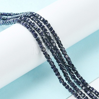 Synthetic Blue Goldstone Beads Strands G-F748-P01-01-1