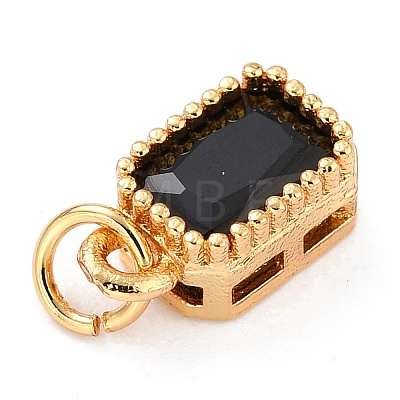 Real 18K Gold Plated Brass Inlaid Cubic Zirconia Charms X-ZIRC-L100-075G-07-1