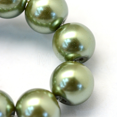 Baking Painted Pearlized Glass Pearl Round Bead Strands HY-Q003-6mm-49-1