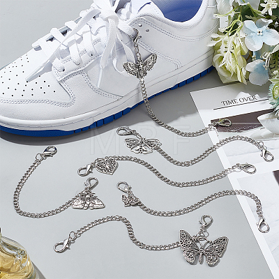 12Pcs 6 Style Alloy Curb Link Shoe Decoration Chain FIND-PHE00001-1