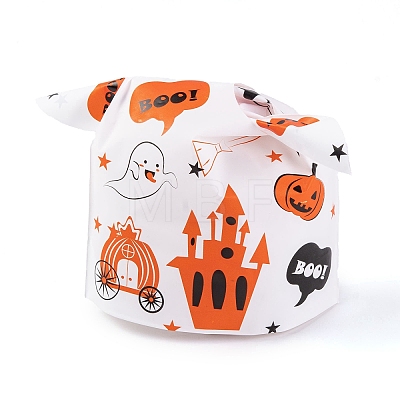 100Pcs Rabbit Shaped Halloween Candy Plastic Bags ABAG-U001-02O-1