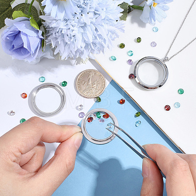 2Pcs Stainless Steel Locket Pendants STAS-BBC0010-31C-1