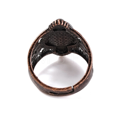 Natural Obsidian Retro Finger Rings RJEW-B067-01R-21-1