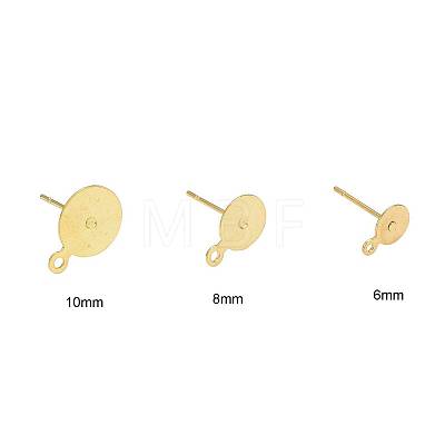 150Pcs 3 Size Brass Stud Earring Findings KK-ZZ0001-13G-1