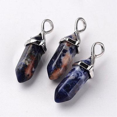 Bullet Natural Sodalite Pendants G-E332-A04-1