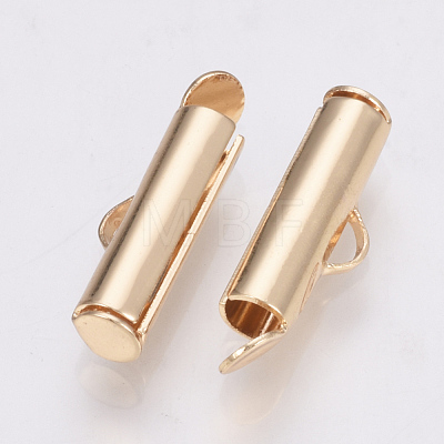 Brass Slide On End Clasp Tubes KK-Q747-11F-KC-1